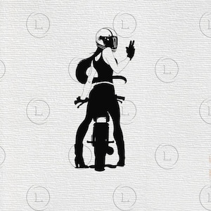 Biker girl svg-Biker chick svg- Women on Motorcycles png-Women Riding Motorcycles vector- Women Riding Motorcycles silhouette-Biker girl Dxf