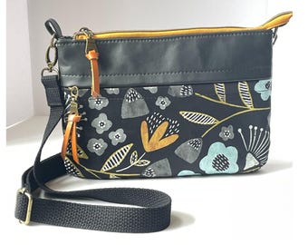 Crossbody Bag Modern Floral Zipper Closure Summer Mini Bag