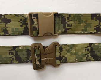 Military Belt: AOR2  2" wide Belt- choice of buckles