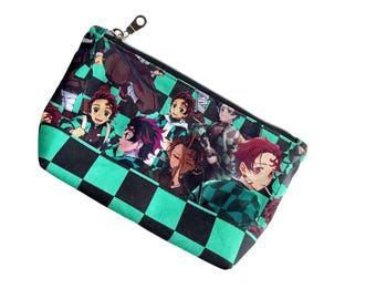 Demon Anime Multi-Purpose Zipper Pouch Anime Pencil Pouch Anime Makeup Bag
