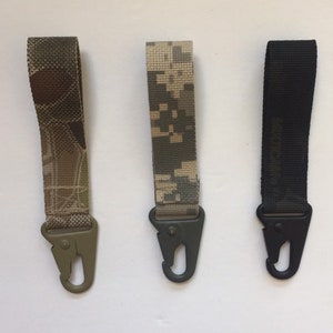 Tactical Belt Clip  Multicam® Black Alpine ACU Kryptek Camo Loop Steel HK Military IR Compliant Mil Spec various lengths