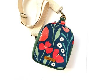 Red, Green, Blue, All Over, Modern Floral Sling, Crossbody Pack