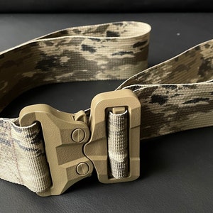 Tactical A-TACS Belt 2&quot; Wide,Five A-TACS Patterns, Cobra Buckle