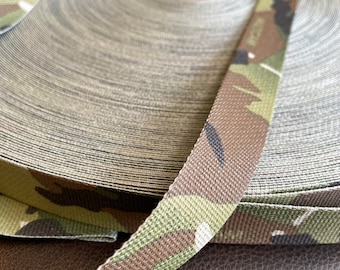 Military Webbing Multicam Camouflage 1 inch Webbing 2 Sided Print Multicam