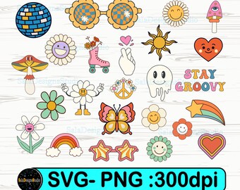 Boho Hippie Svg, Groovy Png, Retro Svg, Hippie Clipart, Groovy Clipart ...