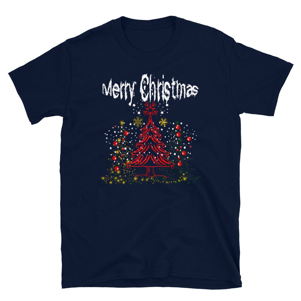 Merry Christmas Unisex TShirt/ Christmas Tree Shirt/ merry Etsy