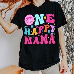Passendes Familie ein Geburtstag Shirt, Ein glücklicher Mama Papa Familie Shirt, Smiley Face Matching B Day Outfit, 1. Geburtstag Shirt, Eine glückliche Mama