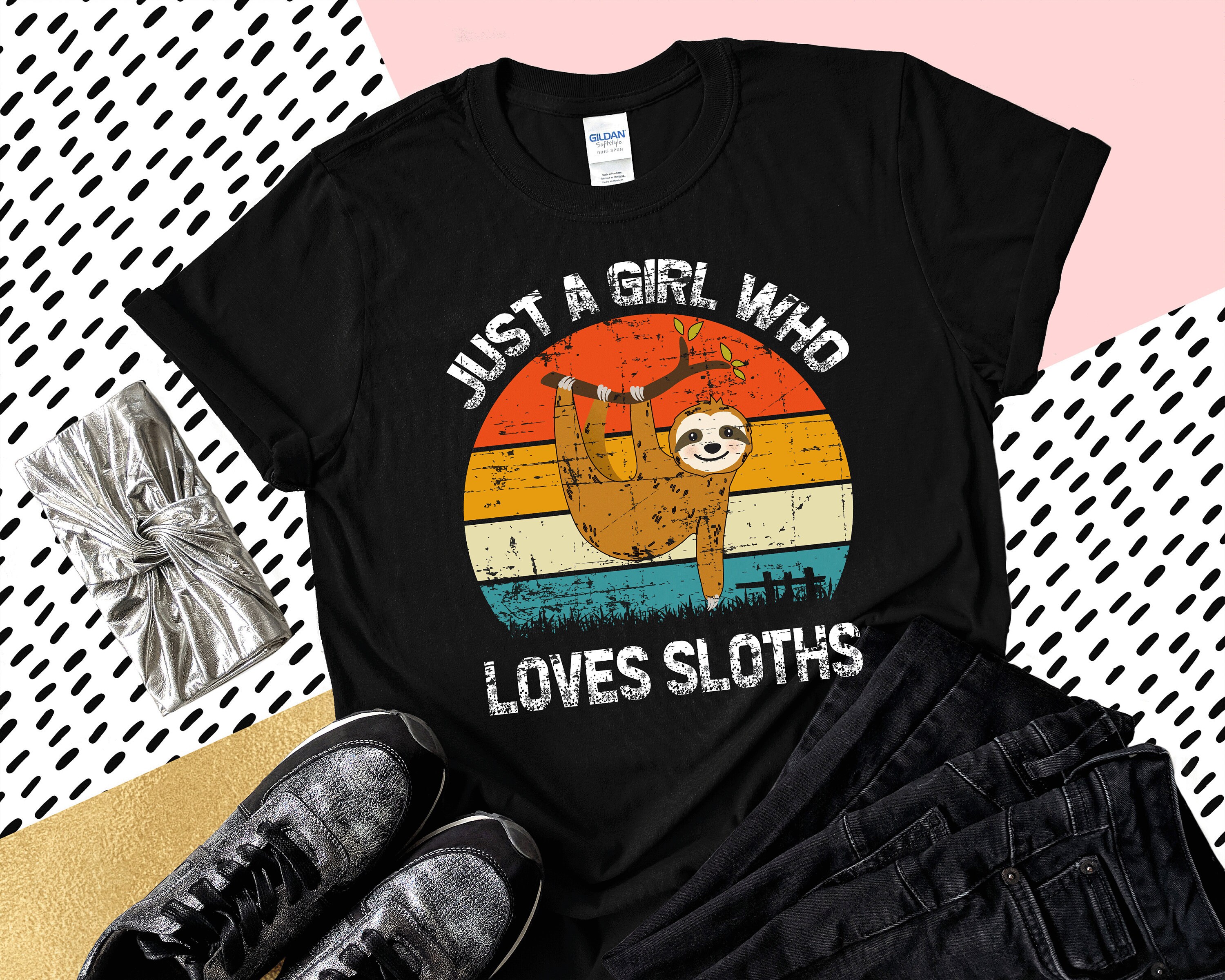 Discover Just A Girl Who Loves Sloths Unisex t-shirts/ Sloth Shirt For Girls Women/ Sloth Gift/ Sloth Clothes