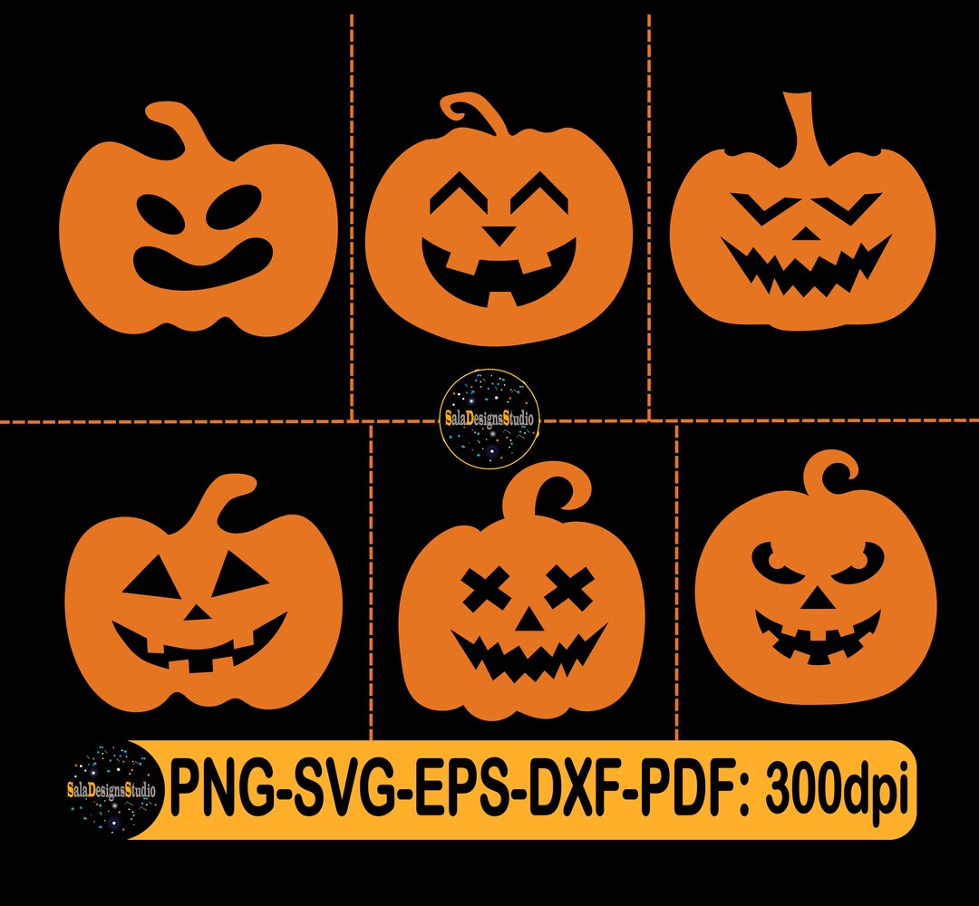 Pumpkin Face SVG Bundle Jack O Lantern SVG Svg Pumpkin Face - Etsy ...