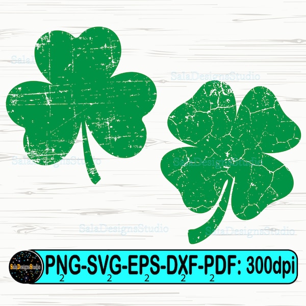 Distressed Clover svg, Green St.Patrick’s Day Svg, Lucky Shamrock svg Shirt Design, Leaf Clover svg, Irish Sublimation, clover shamrock Svg