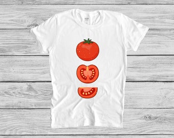 Chemise tomate, chemise fruit, chemise botanique, vêtements cottagecore, chemise végétalienne, t-shirt jardin, chemise légume, t-shirt fruit