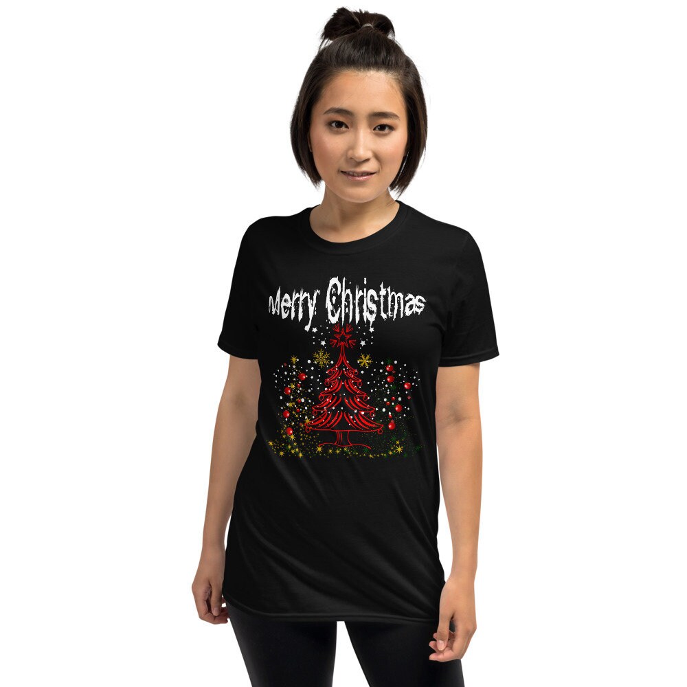 Merry Christmas Unisex TShirt/ Christmas Tree Shirt/ merry Etsy