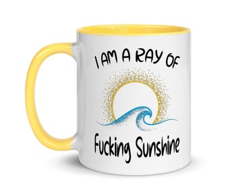 I am a Ray of Fucking Sunshine Mug/ Gift for Best Friend/ Funny Mugs for Women/ Tea Mug/ Funny sying Mug/ Birthday Gift Ideas/ Funny cotes