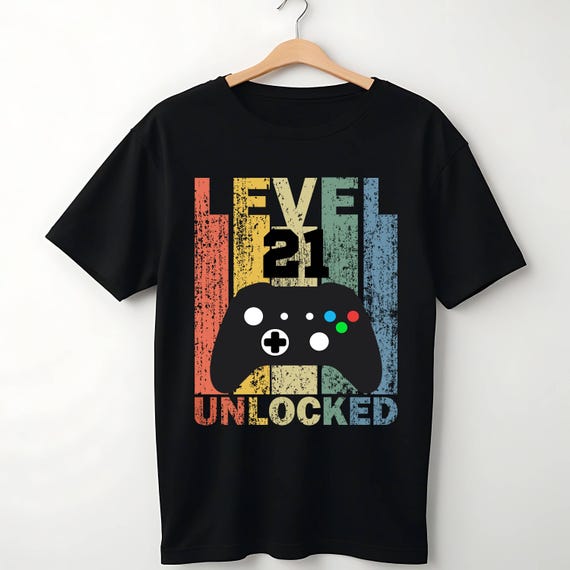 Level 21 Unlocked - 21 Year Old Gamer Funny Birthday T-Shirt Level 21 Unlocked - 21 Year Old Gamer Funny Birthday T-Shirt