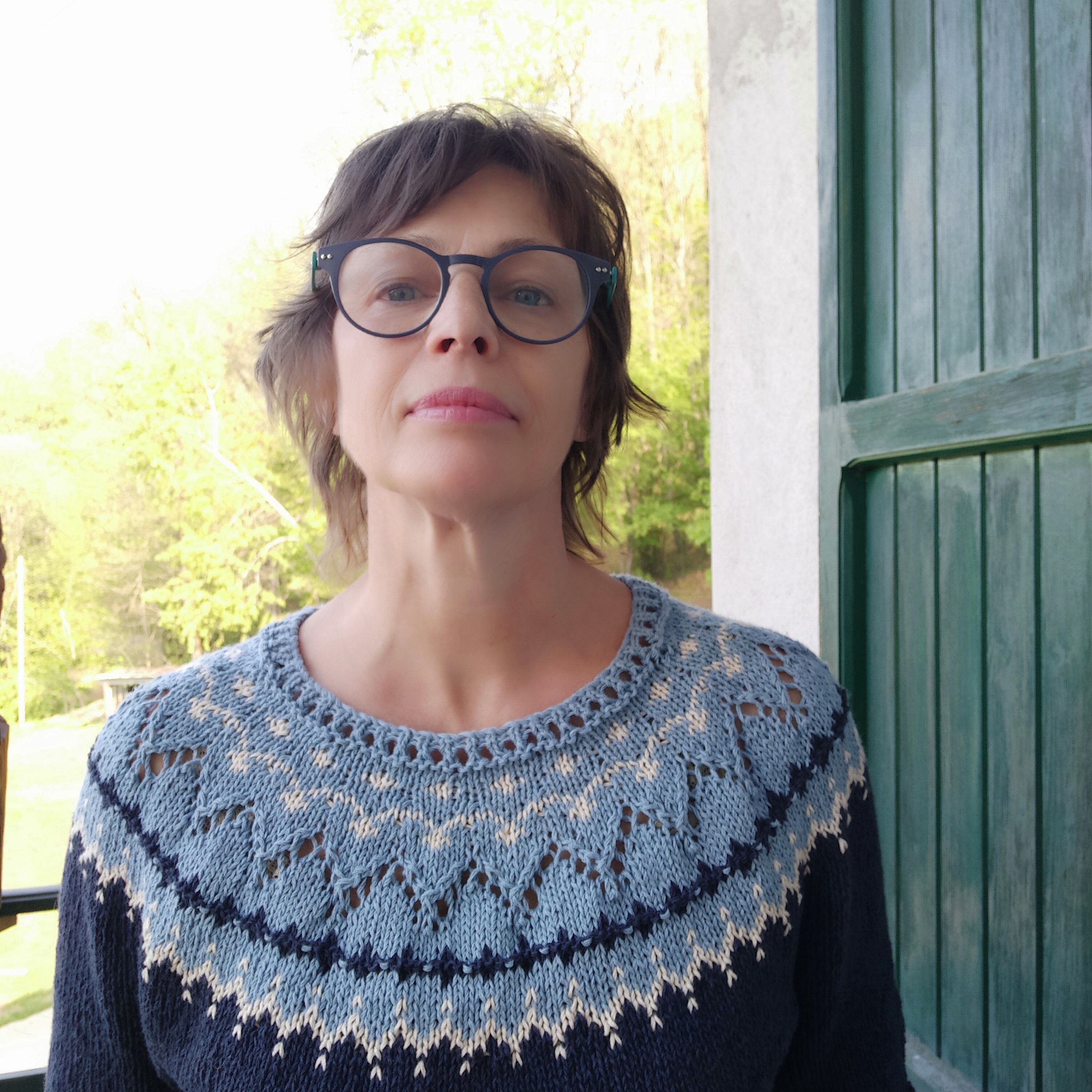 Linen and cotton sweater, Handmade sweater, Short sleeve sweater, Summer sweater, Nordic designs summer sweater, Top-down sweater