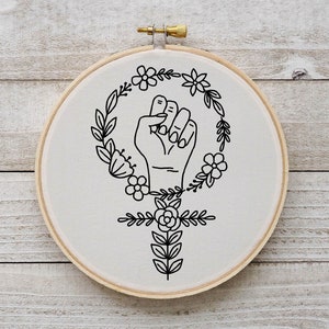 Feminist Embroidery Pattern Girl Power Embroidery Feminism Hand Embroidery Pattern Embroidery Pattern Instant Download