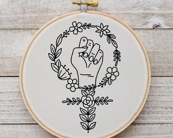 Feminist Embroidery Pattern Girl Power Embroidery Feminism Hand Embroidery Pattern Embroidery Pattern Instant Download