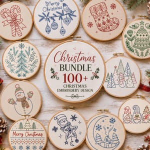 Christmas Mega Bundle, Christmas Hand Embroidery Pattern Bundle, Snowy Winter Embroidery ,Holiday Embroidery  ,Chritmas Bundle Pack