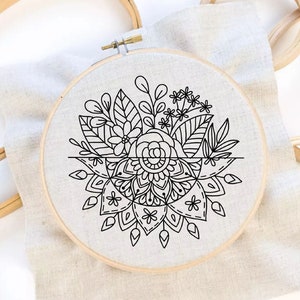 Mandala Flower Embroidery Pattern Mandala Hand Embroidery Flower Mandala Embroidery Pattern Mandala PDF Pattern