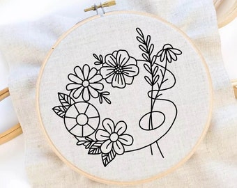 Flower Palette Embroidery Pattern Flower Embroidery Pattern Palette Pattern Artist Hand Embroidery Pattern PDF