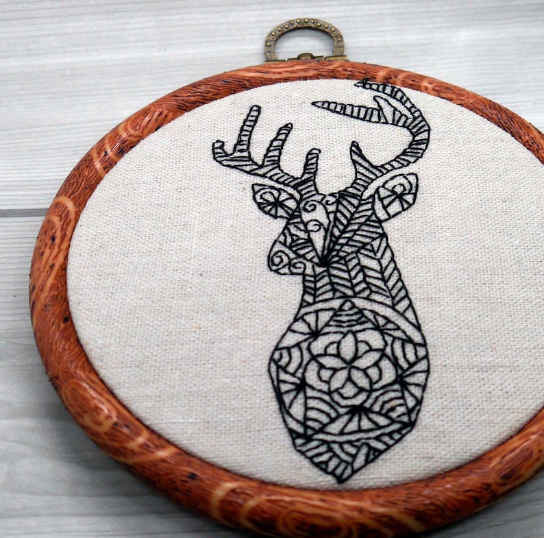 Deer Embroidery Pattern/line Art Embroidery/embroidery Kit Etsy