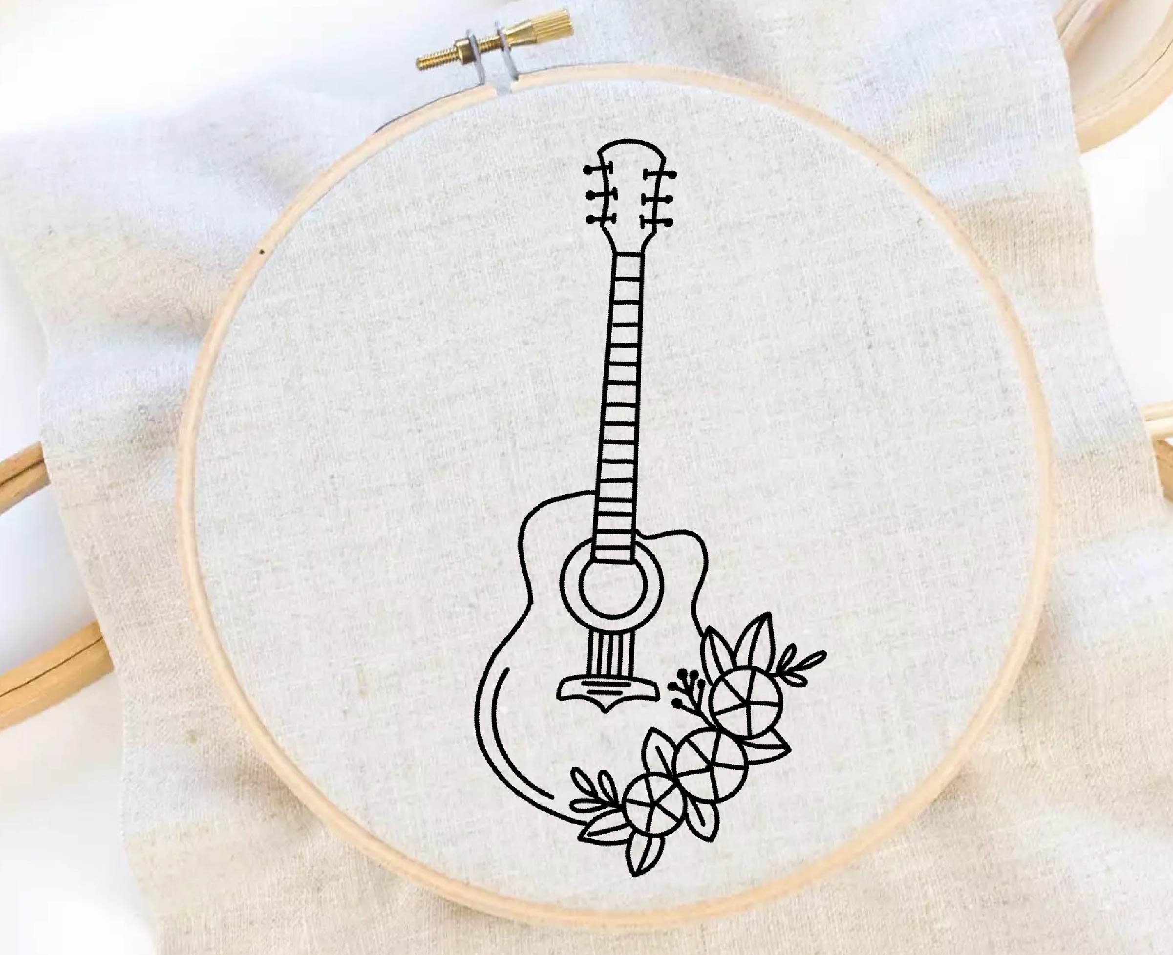 Embroidered guitar deals