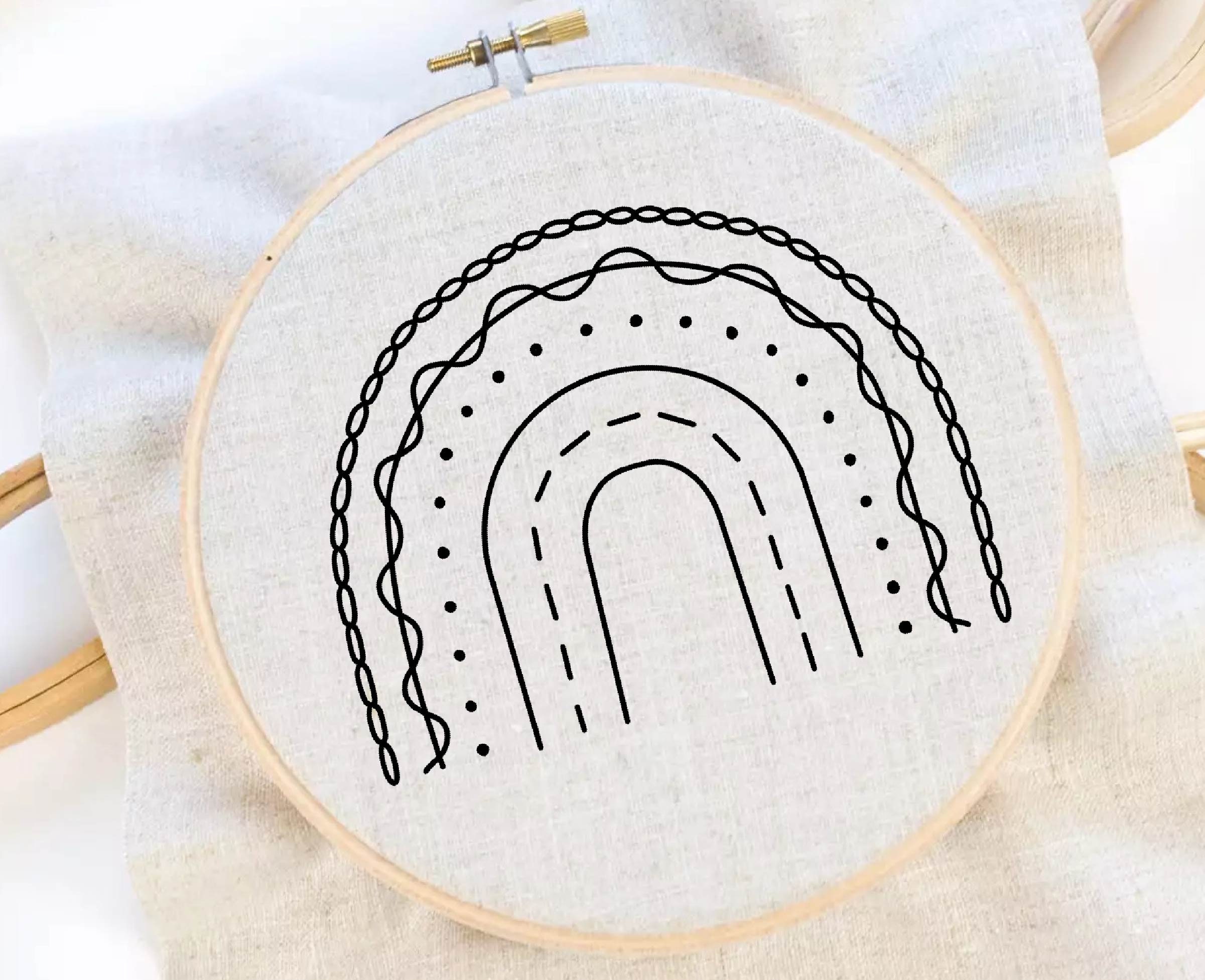 Rainbow Embroidery Pattern Boho Embroidery Boho Rainbow Hand Embroidery Pattern PDF Instant Download