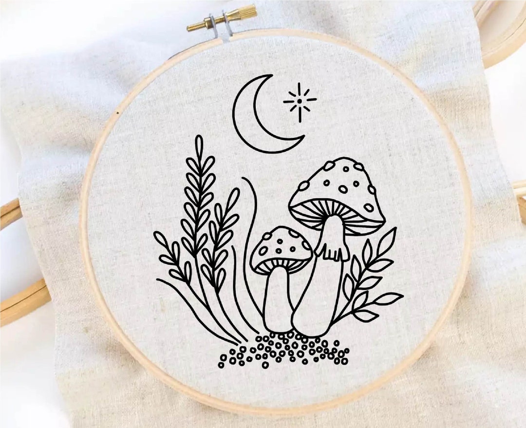Mushroom - 4 inch Embroidery Hoop – Sawyer Stitches