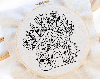 Tiny Christmas Motifs Hand Embroidery pattern download, mini holiday o –  Little Dear Shop