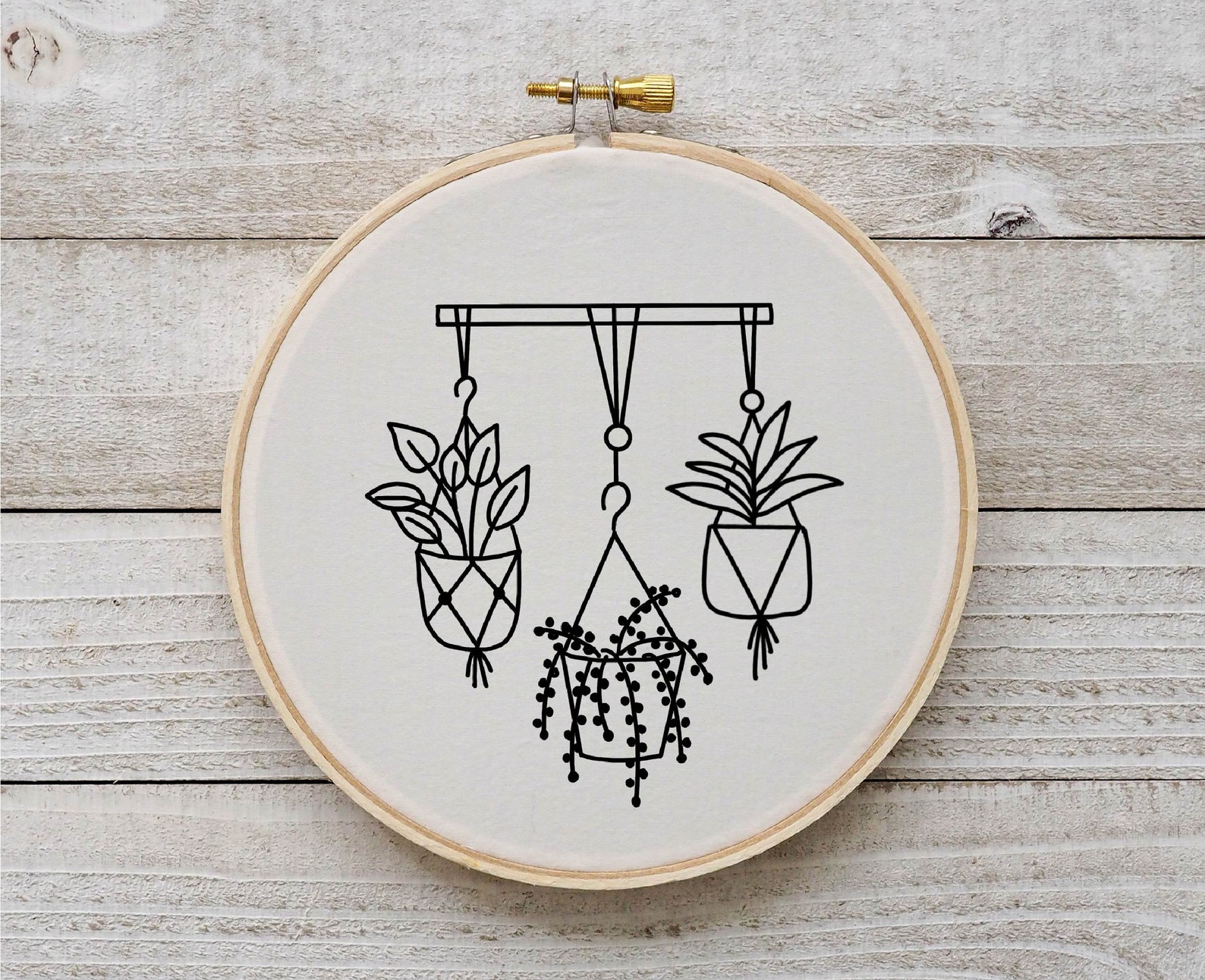 House Plants Embroidery Pattern Modern Embroidery Botanical Embroidery ...