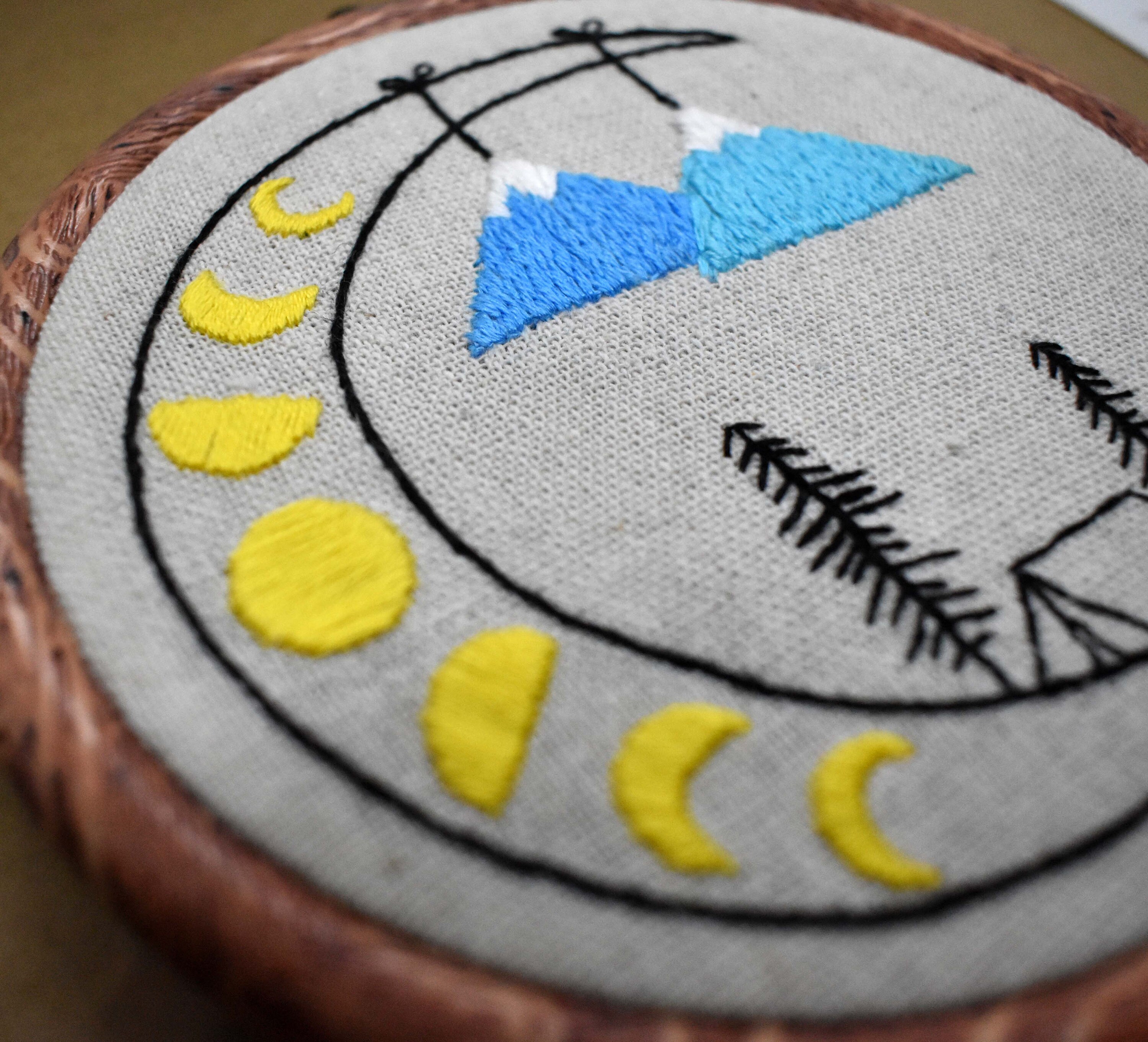 Moon and Lunar Phases Embroidery Pattern Moon Phases - Etsy