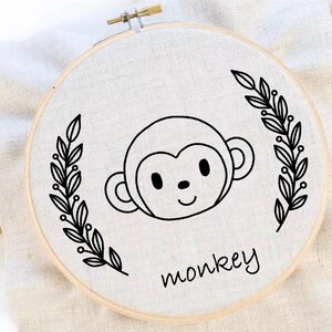 Apa broderimönster Kinesisk zodiakbroderi Stjärntecken handbroderi Årets apa broderimönster