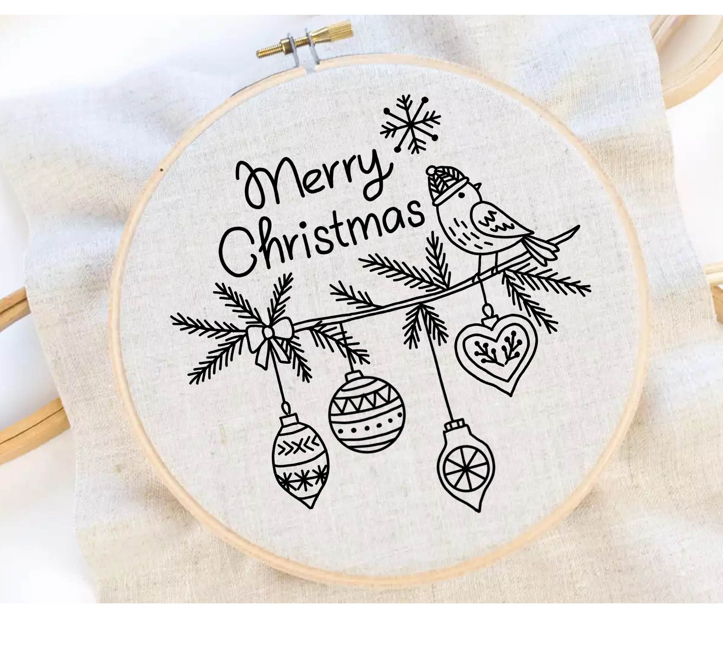 Christmas Embroidery Pattern Winter Embroidery Christmas Ball Etsy
