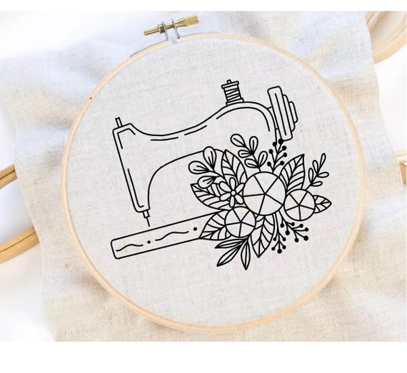 Sewing Machine Embroidery Pattern Sewing and Flower Embroidery Sewing Room Embroidery  Pattern Vintage Sewing Embroidery PDF Instant Download - Etsy