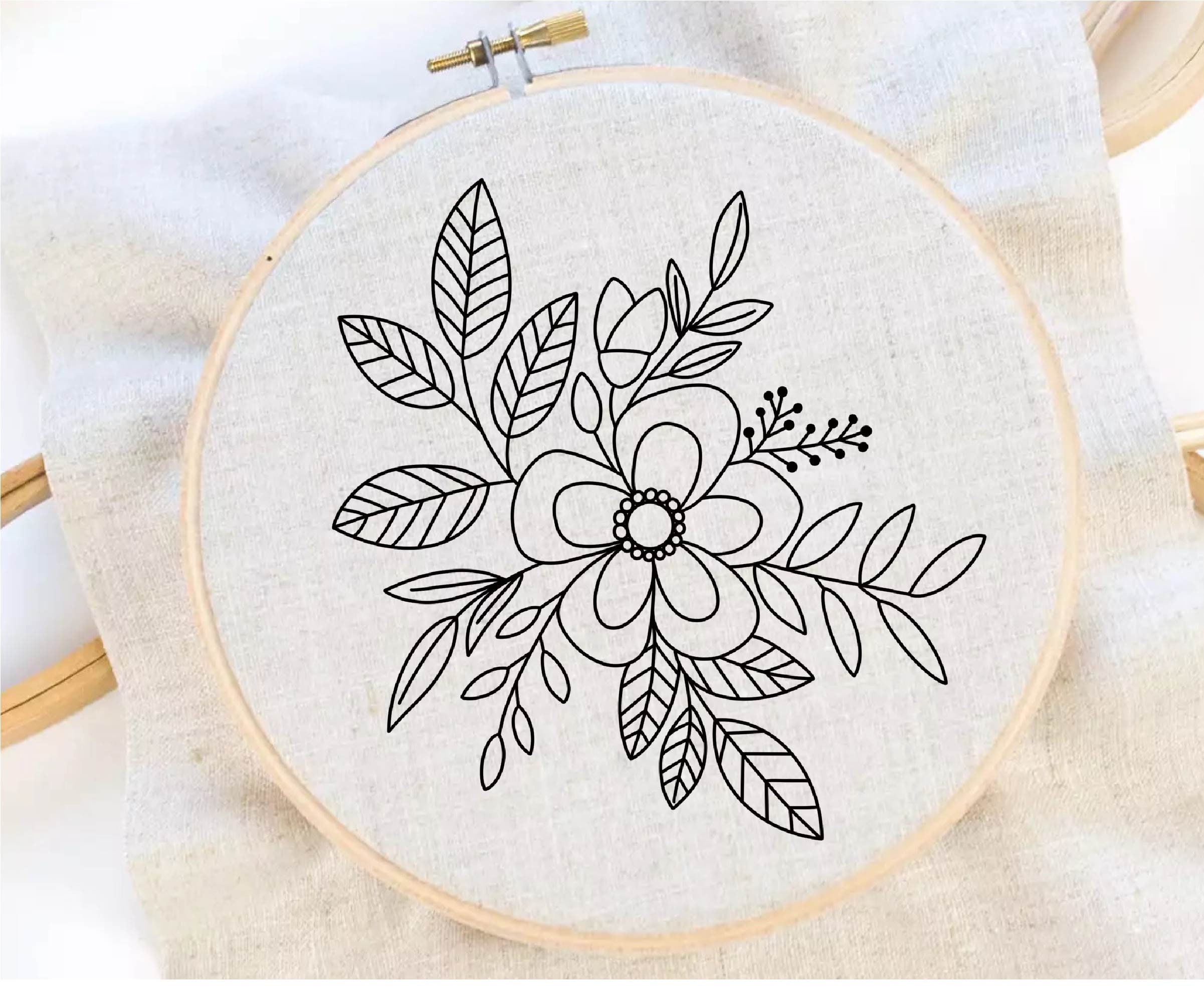 Flower Embroidery Pattern Floral Embroidery Pattern Flower Hoop