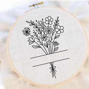 Blumen-Stickerei-Muster Blumenstrauß-Stickerei Benutzerdefiniertes Stickmuster-Blumen-Handstickerei PDF