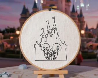 Castle Embroidery Magic Embroidery Princess Embroidery Pattern Magic Flower Embroidery PDF Instant Download