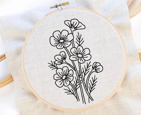 Floral Embroidery Pattern Floral Embroidery Pattern Flower Hoop Art Flower  Hand Embroidery Pattern PDF Instant Download -  Canada