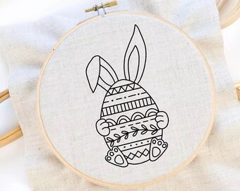 Bunny borduurpatroon Pasen borduurwerk Pasen Sampler borduurpatroon Konijn handborduurwerk PDF
