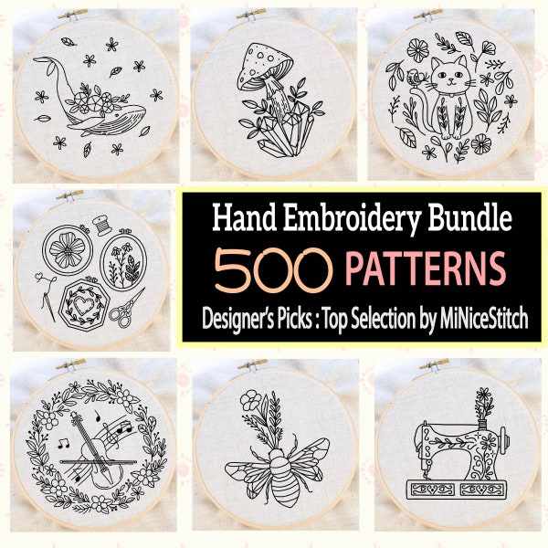 Top Picks ,500 Embroidery Pattern Bundle , Popular Pattern ,Embroidery Bundle Pack ,Special OFFER , Bundle Embroidery, PDF Pattern Bundle