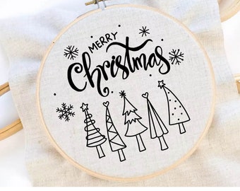 Christmas Tree Embroidery Pattern Christmas  Hand Embroidery Christmas Decor Embroidery Pattern Embroidery PDF