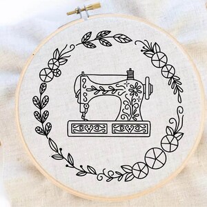 Symaskinsbroderimönster Kransbroderi Syrumsbroderimönster Vintage sömnad Broderi PDF Direktnedladdning