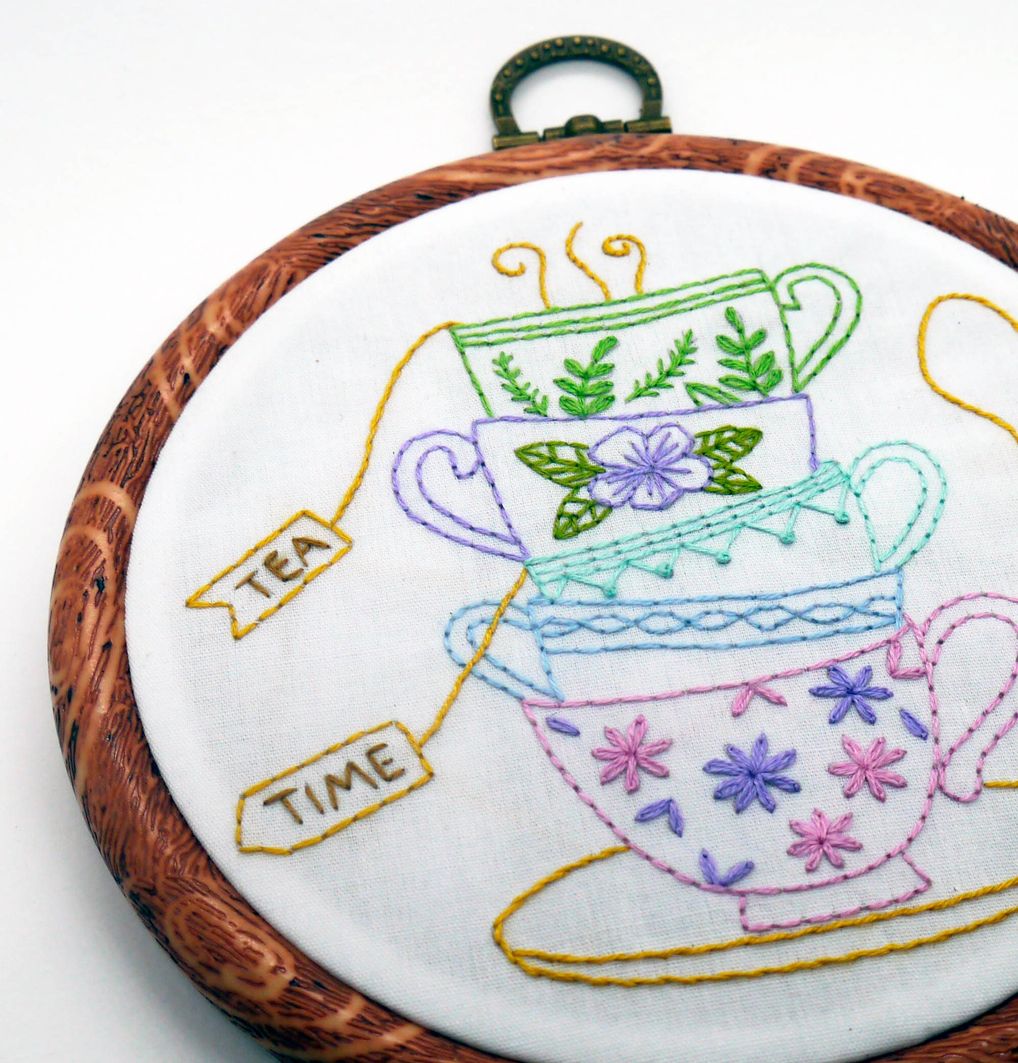 Tea Time Embroidery Pattern Tea Party Embroidery Kit Tea Cup Etsy UK