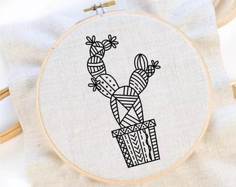Cactus Embroidery Pattern House Plants Embroidery Succulant Embroidery Pattern Cacti Embroidery PDF