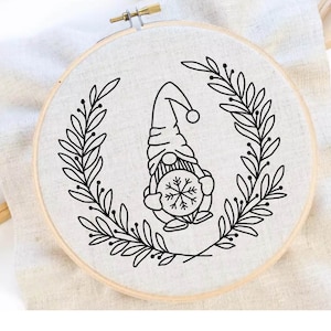 Christmas Gnome Embroidery Pattern Christmas Embroidery Christmas Decor Embroidery Pattern Embroidery PDF