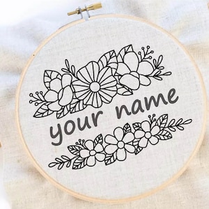 Flower Embroidery Pattern Custom Embroidery Pattern Custom Floral Hand Embroidery PDF Instant Download