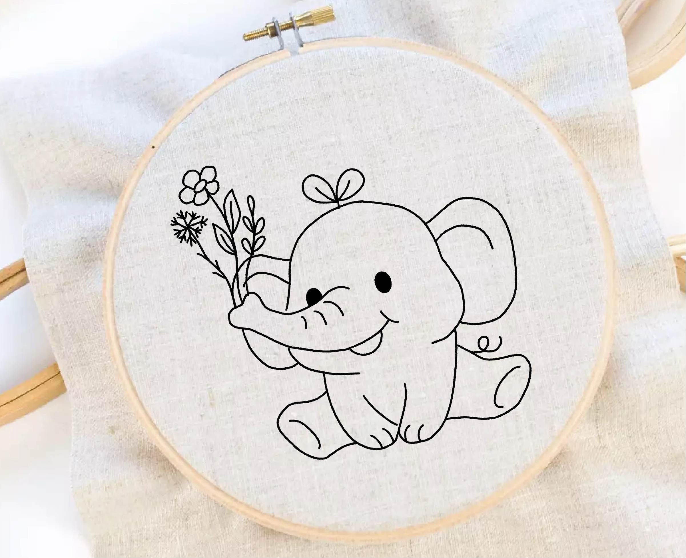 Learn 30 Stitches Elephant Embroidery kit for Beginners embroidery