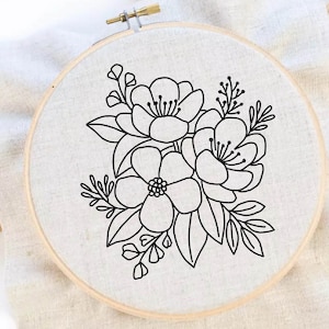 Flower Embroidery Pattern Bouquet Embroidery Floral Embroidery Pattern Flower Hand Embroidery PDF