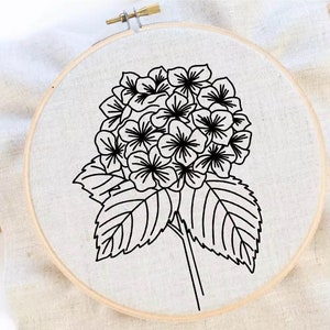 Hydrangea Embroidery Pattern Bouquet Embroidery Flower Embroidery Pattern Flower Hand Embroidery PDF