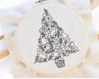 Christmas Tree Embroidery Pattern Christmas  Hand Embroidery Christmas Decor Embroidery Pattern Embroidery PDF